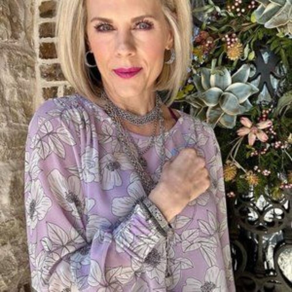 CAbi Poppy Blouse in Light Purple NWOT